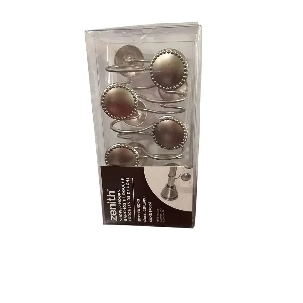 Zenith Brushed Nickel Showe Hooks Set of 12